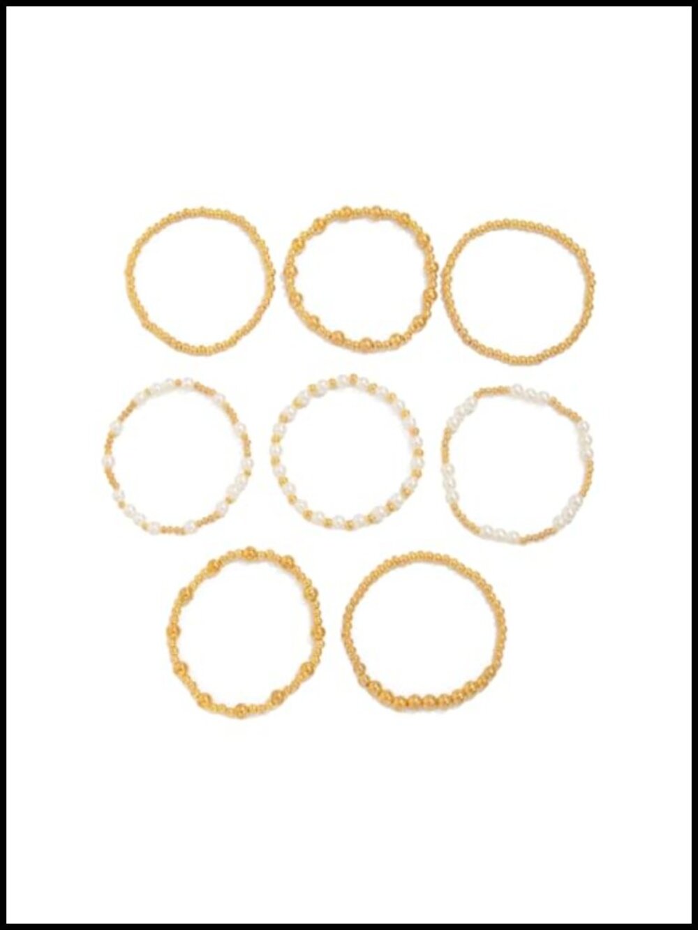 Dainty Beaded Bracelet Stack Set - Stretch Pearl Bracelets for Women Boho